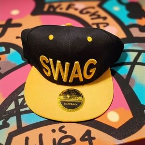 SWAG Black and Yellow Snapback Cap